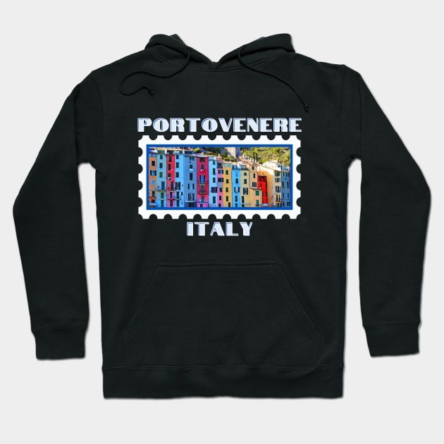 Portovenere, Italy. Light text, Gifts & Merchandise Hoodie by Papilio Art